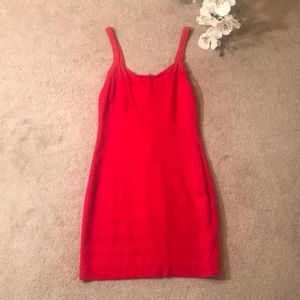 Red spaghetti strap dress